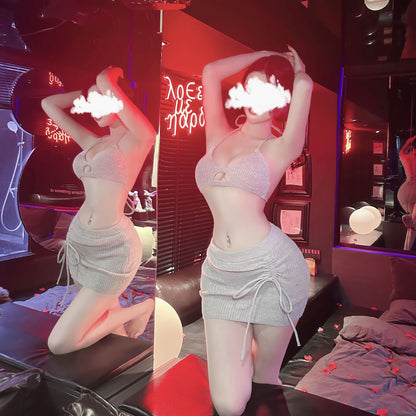 夜店也能穿|火辣制服分体毛衣