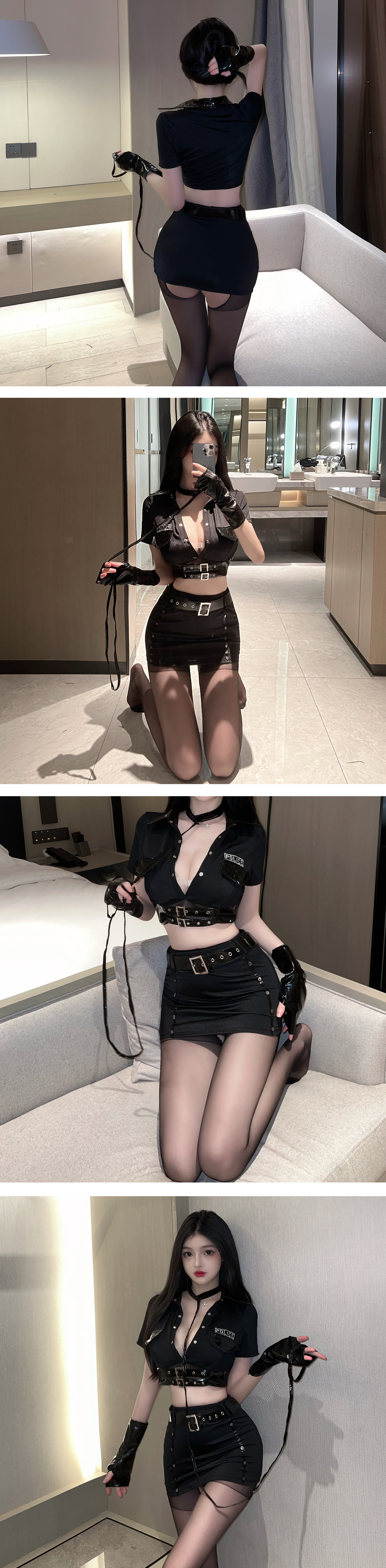 教官制服诱惑激情皮衣