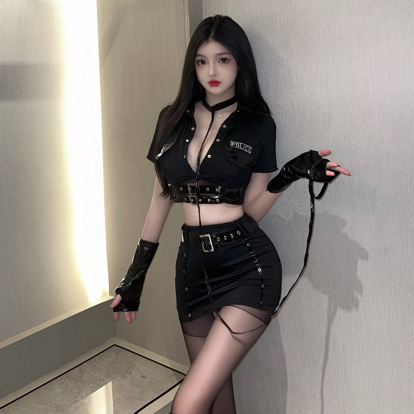 Cosplay系列|教官皮衣制服诱惑