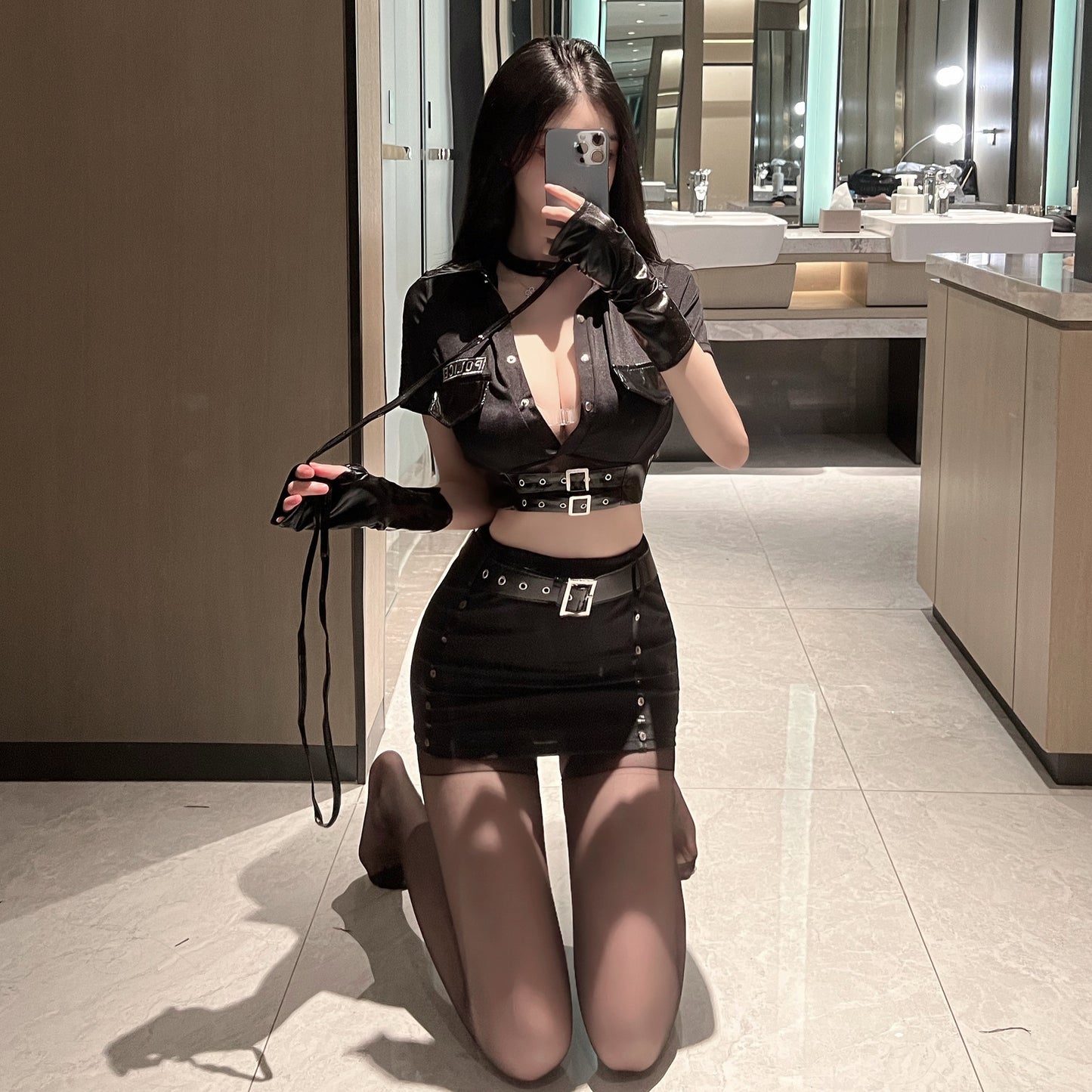 Cosplay系列|教官皮衣制服诱惑