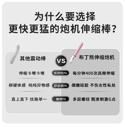 用过都说好|可爱粉嫩布丁熊电动炮机伸缩棒